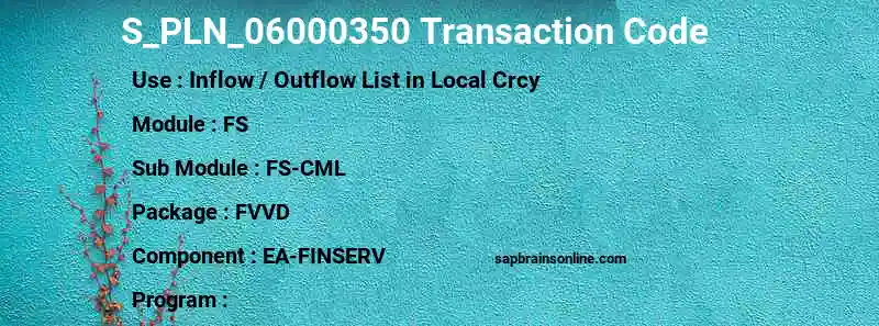 SAP S_PLN_06000350 transaction code