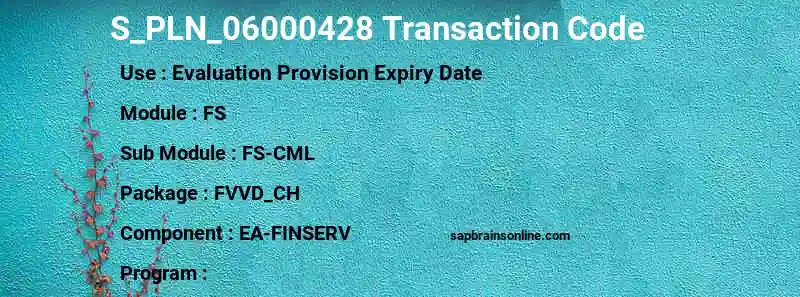 SAP S_PLN_06000428 transaction code