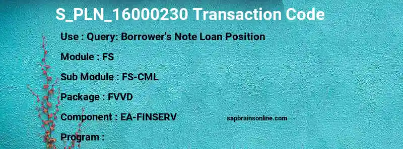 SAP S_PLN_16000230 transaction code