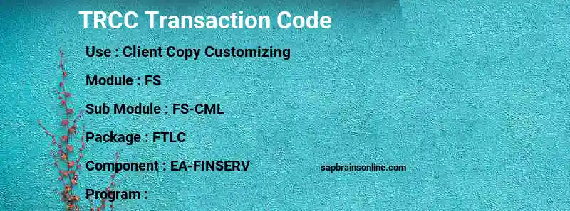 SAP TRCC transaction code