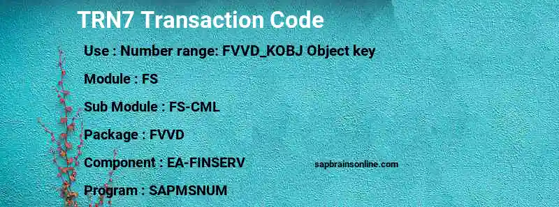 SAP TRN7 transaction code