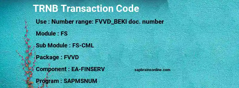 SAP TRNB transaction code
