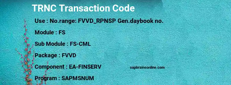 SAP TRNC transaction code