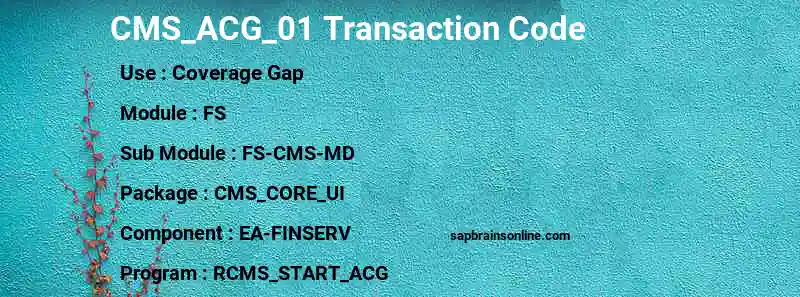 SAP CMS_ACG_01 transaction code