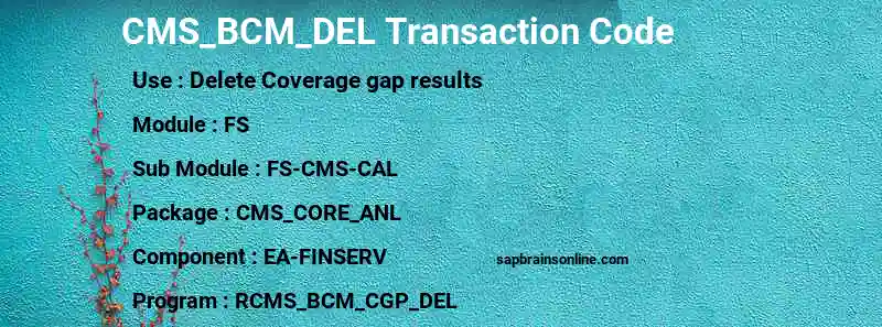SAP CMS_BCM_DEL transaction code