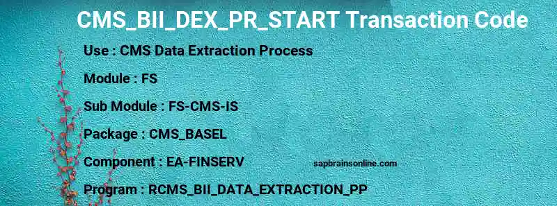SAP CMS_BII_DEX_PR_START transaction code
