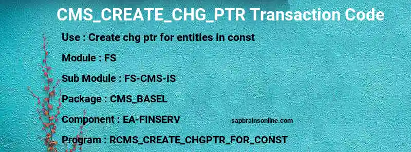 SAP CMS_CREATE_CHG_PTR transaction code