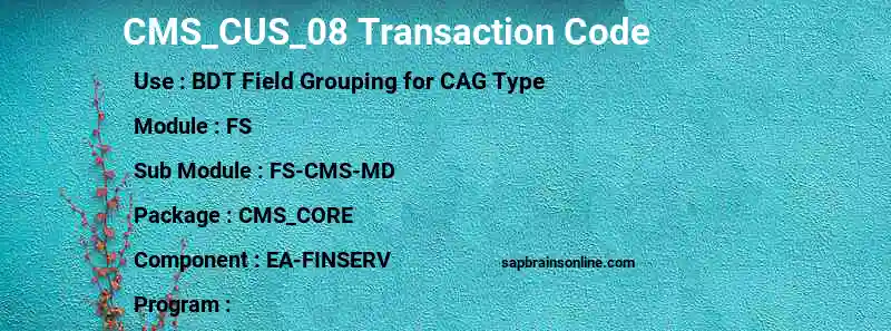 SAP CMS_CUS_08 transaction code