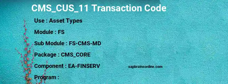 SAP CMS_CUS_11 transaction code