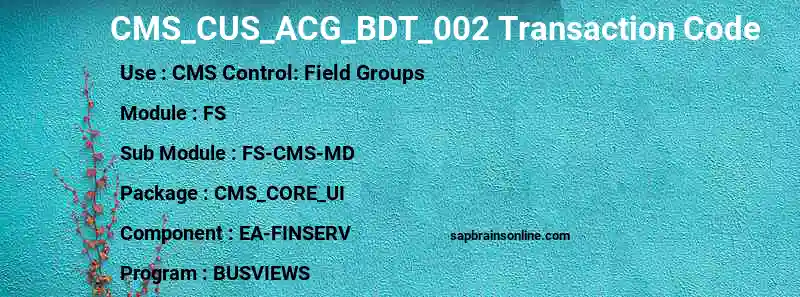 SAP CMS_CUS_ACG_BDT_002 transaction code