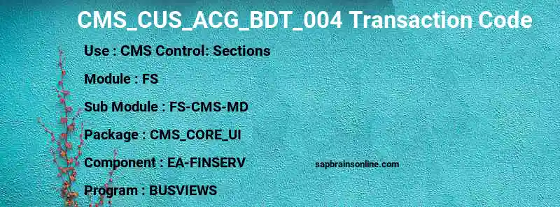 SAP CMS_CUS_ACG_BDT_004 transaction code