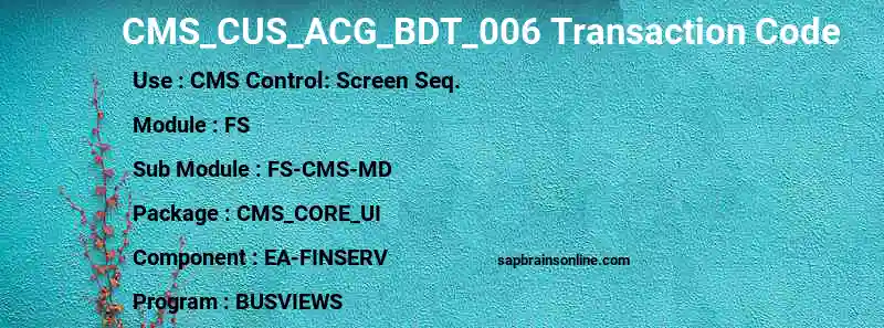 SAP CMS_CUS_ACG_BDT_006 transaction code