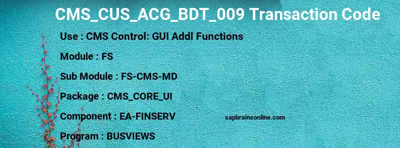SAP CMS_CUS_ACG_BDT_009 transaction code