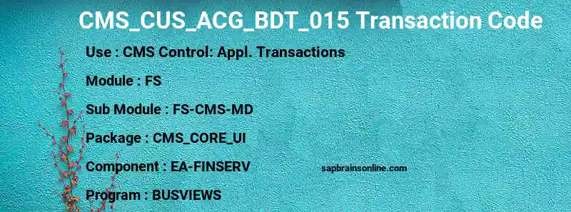 SAP CMS_CUS_ACG_BDT_015 transaction code