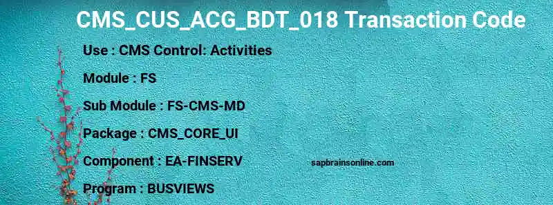 SAP CMS_CUS_ACG_BDT_018 transaction code