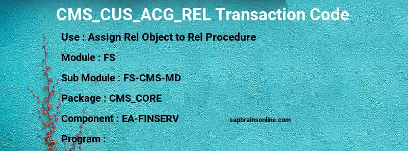 SAP CMS_CUS_ACG_REL transaction code