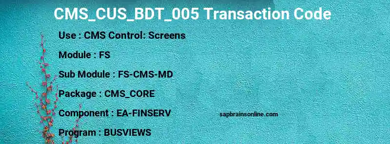 SAP CMS_CUS_BDT_005 transaction code