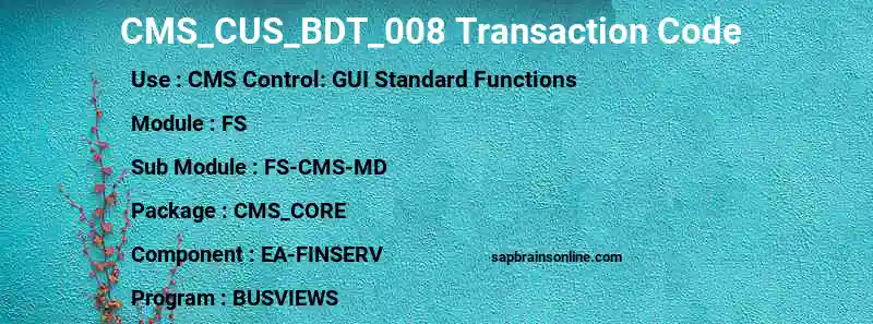 SAP CMS_CUS_BDT_008 transaction code
