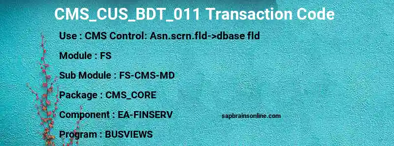 SAP CMS_CUS_BDT_011 transaction code
