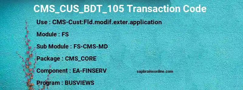 SAP CMS_CUS_BDT_105 transaction code
