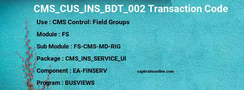 SAP CMS_CUS_INS_BDT_002 transaction code