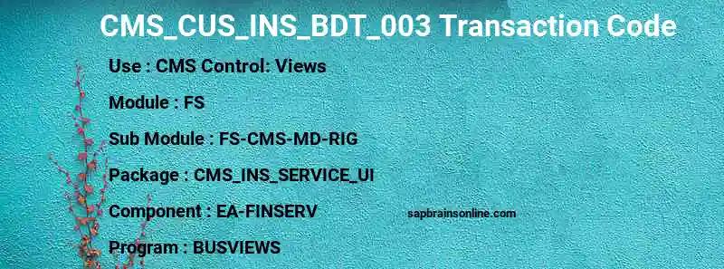SAP CMS_CUS_INS_BDT_003 transaction code