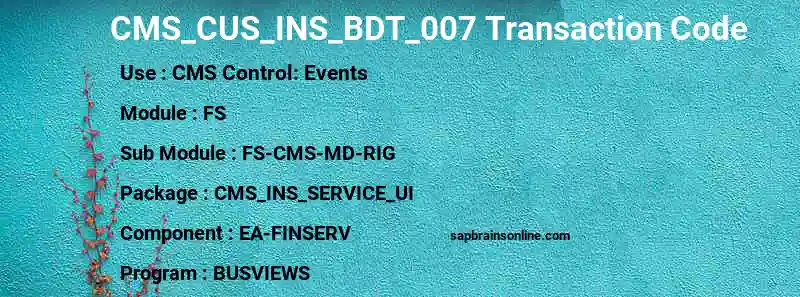 SAP CMS_CUS_INS_BDT_007 transaction code