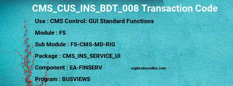 SAP CMS_CUS_INS_BDT_008 transaction code