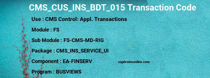 SAP CMS_CUS_INS_BDT_015 transaction code