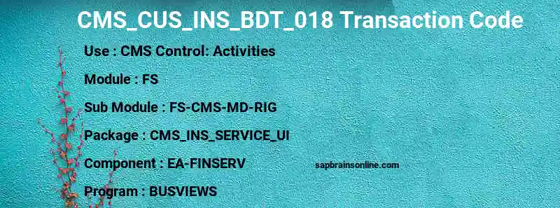 SAP CMS_CUS_INS_BDT_018 transaction code
