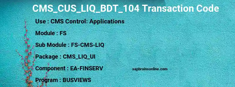 SAP CMS_CUS_LIQ_BDT_104 transaction code