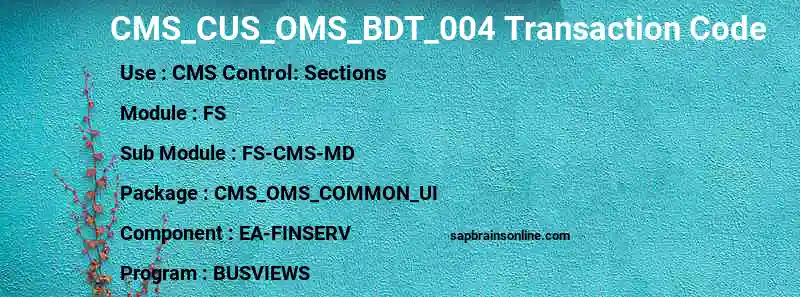 SAP CMS_CUS_OMS_BDT_004 transaction code