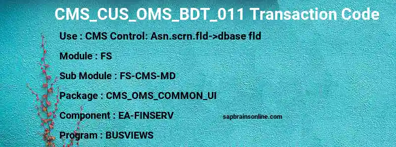 SAP CMS_CUS_OMS_BDT_011 transaction code