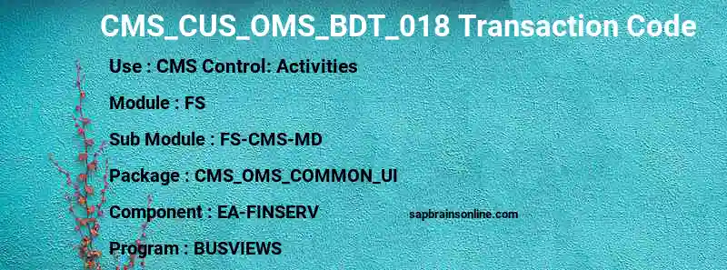 SAP CMS_CUS_OMS_BDT_018 transaction code