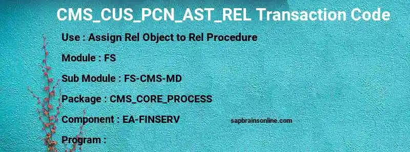 SAP CMS_CUS_PCN_AST_REL transaction code
