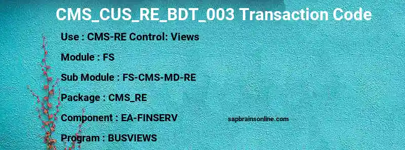 SAP CMS_CUS_RE_BDT_003 transaction code