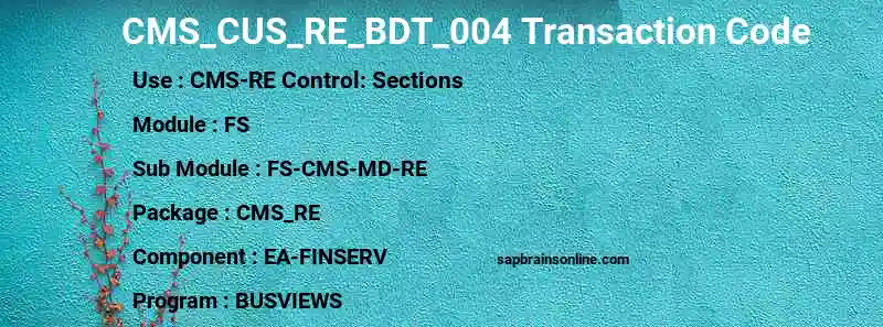 SAP CMS_CUS_RE_BDT_004 transaction code