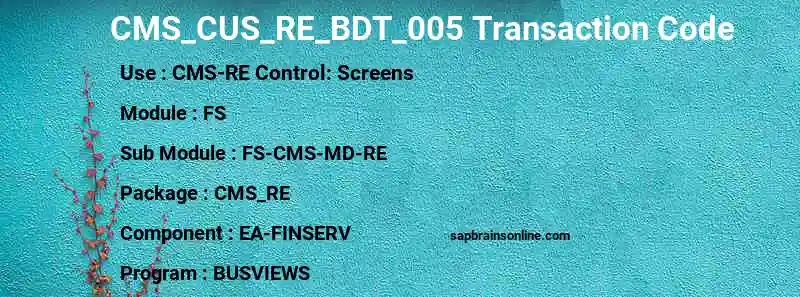 SAP CMS_CUS_RE_BDT_005 transaction code