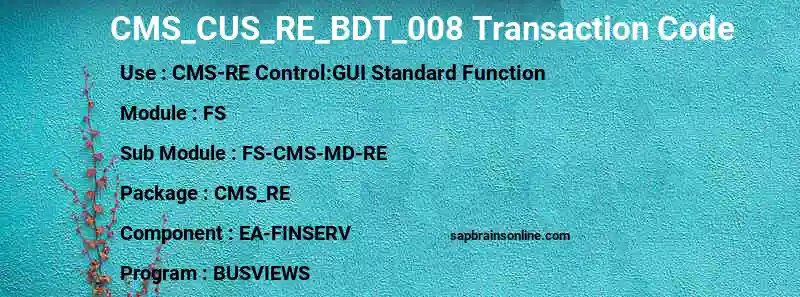 SAP CMS_CUS_RE_BDT_008 transaction code