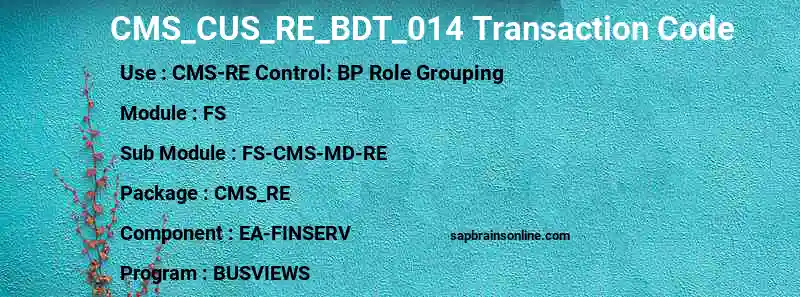 SAP CMS_CUS_RE_BDT_014 transaction code