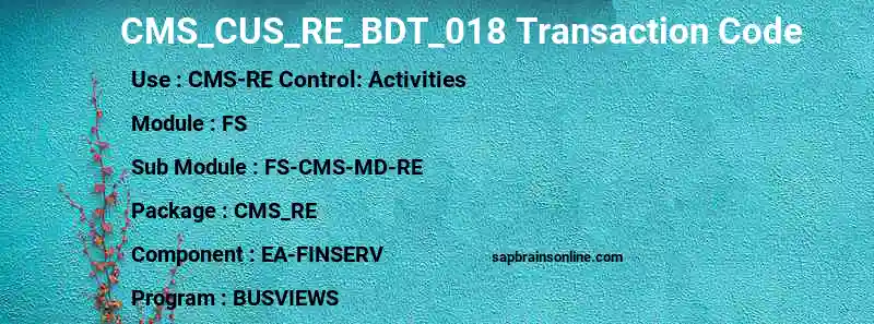 SAP CMS_CUS_RE_BDT_018 transaction code