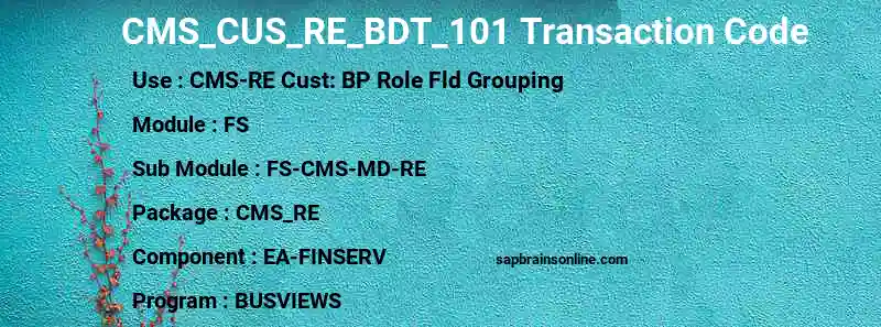 SAP CMS_CUS_RE_BDT_101 transaction code