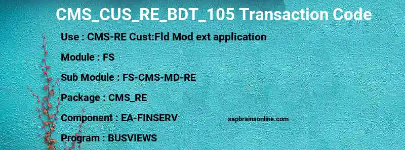 SAP CMS_CUS_RE_BDT_105 transaction code