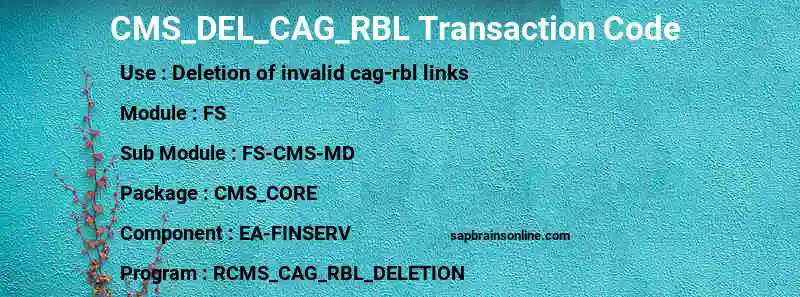 SAP CMS_DEL_CAG_RBL transaction code