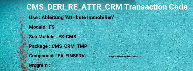 SAP CMS_DERI_RE_ATTR_CRM transaction code