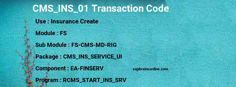 SAP CMS_INS_01 transaction code