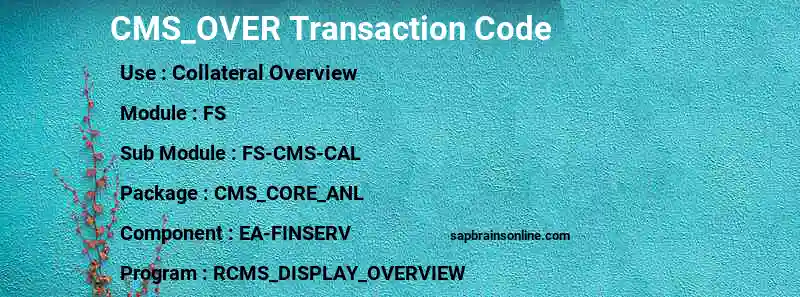SAP CMS_OVER transaction code
