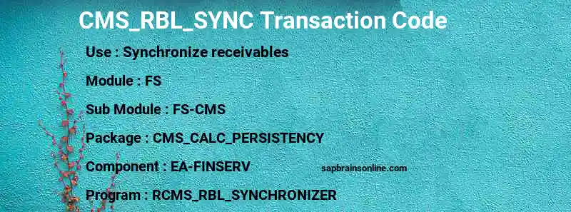 SAP CMS_RBL_SYNC transaction code