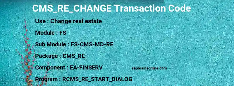 SAP CMS_RE_CHANGE transaction code