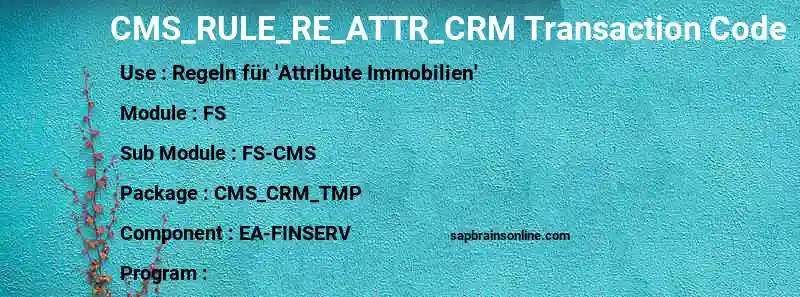 SAP CMS_RULE_RE_ATTR_CRM transaction code